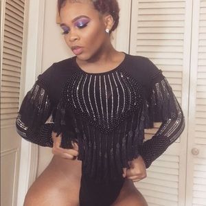 Black sequin bodysuit fashion nova